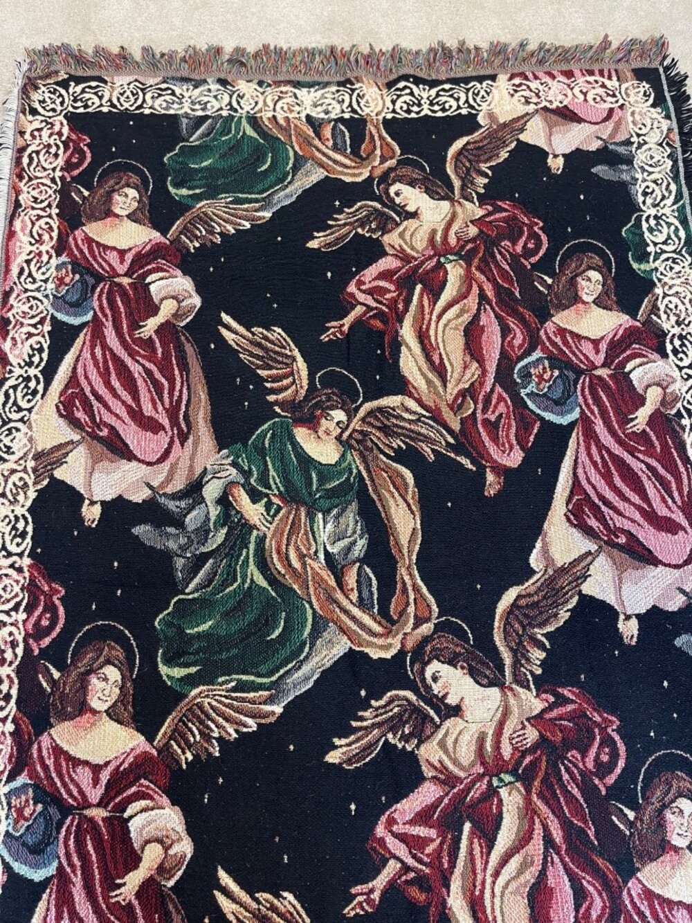 Goodwin Weavers Angelic Season Tapestry Throw Afghan Blanket 100% Cotton 46 x 67 - Picture 10 of 16
